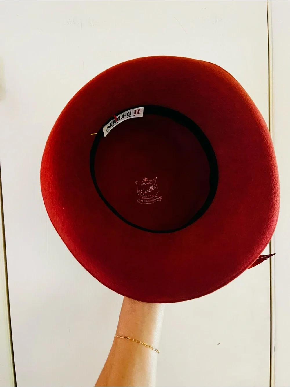 VTG 70s Ladylike Ralph Style Felt Wool Equestrian Old Money Wide Brim Boho Hat - Picture 6 of 7